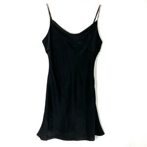Violette Musette Black Mini Dress Club Party Rhinestone Straps Womens M